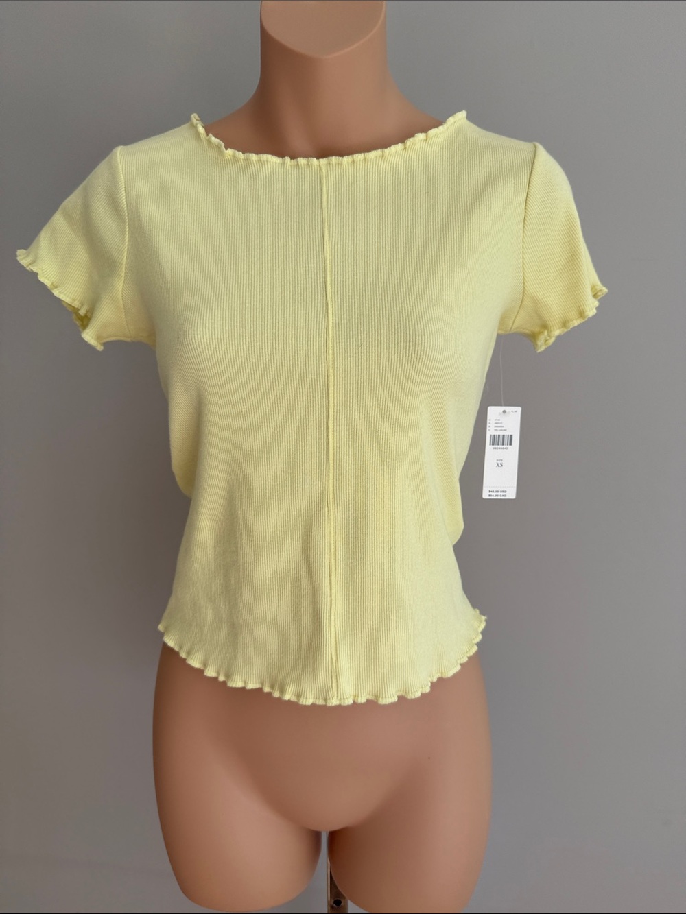 Women's Pilcro By Anthropologie Short Sleeve Ruffle Edge Baby Tee Size XS, NWT